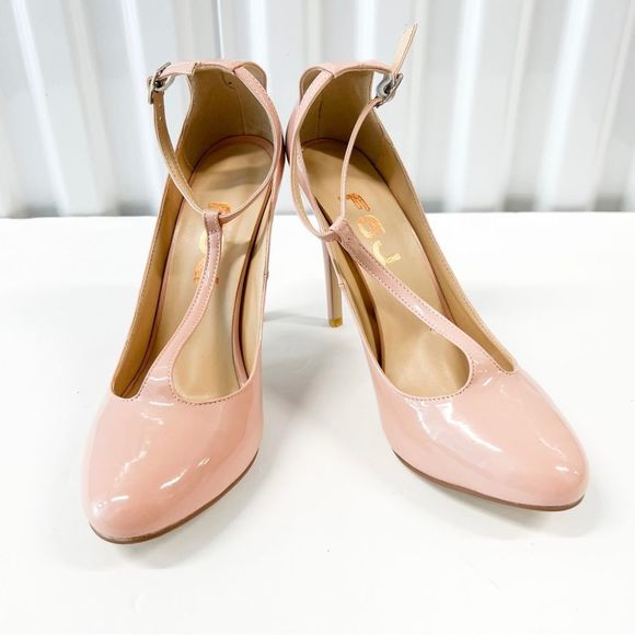 FSJ Women Sexy T-Straps High Heel Closed Pointed Toe Pumps Stylish Ankle Straps - Picture 3 of 8